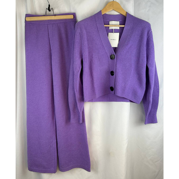 Lisa Yang Minna Cardigan & Vivi Pant Set Lavender 100% Cashmere Sz 2 / M $1210 - Picture 11 of 16